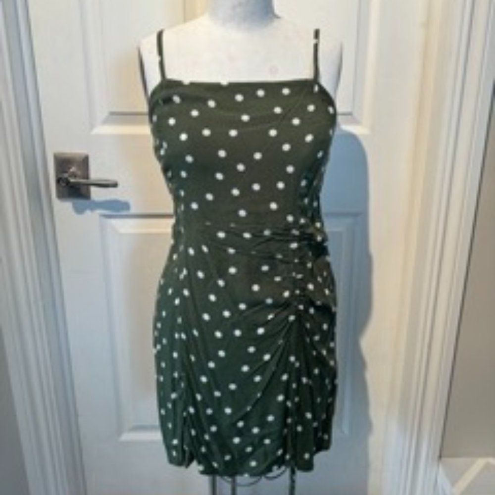 Green Polka Dot Cinch Dress